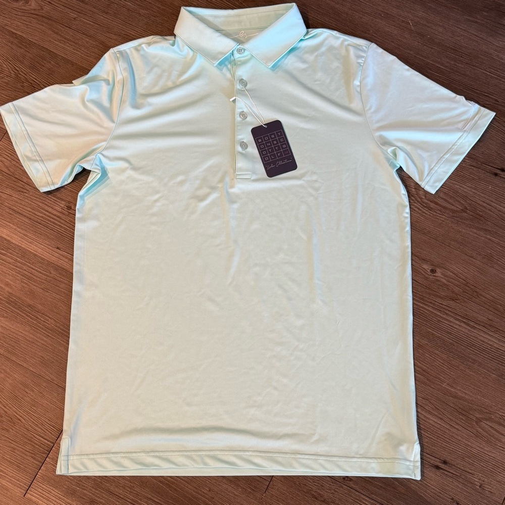 Boston Scott Golf Classic Seafoam Green Polo Shirt for Men Size S